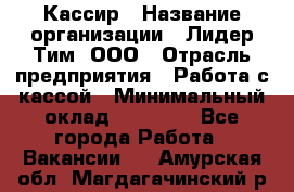 Кассир › Название организации ­ Лидер Тим, ООО › Отрасль предприятия ­ Работа с кассой › Минимальный оклад ­ 20 000 - Все города Работа » Вакансии   . Амурская обл.,Магдагачинский р-н